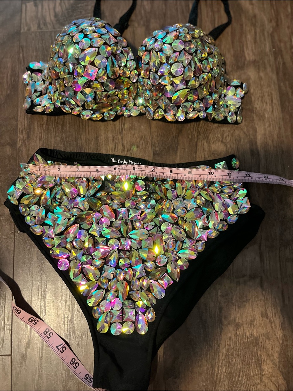 Iridescent Crystal Embellished Bikini Set - Picture 2 of 4
